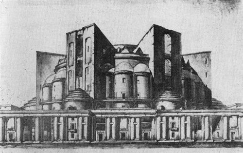 Н. А. Троцкий. Проект Дворца Труда в Москве. 1923