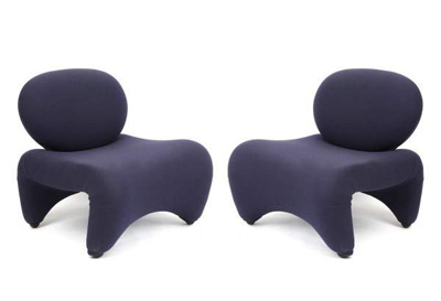 Carlo Bartoli. Карло Бартоли. Sculpted Carlo Bartoli Lounge Chairs