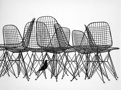 Charles & Ray Eames. Чарльз и Рэй Эймс. Wire Chair DKR. 1951