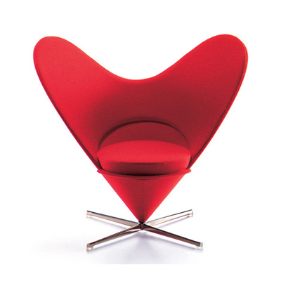 Verner Panton. Вернер Пантон. Heart-shaped Cone Chair M