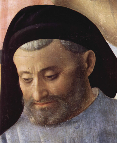 Предполагаемый портрет Микелоццо. Фра Анджелико. Фрагмент фрески «Снятие с креста»