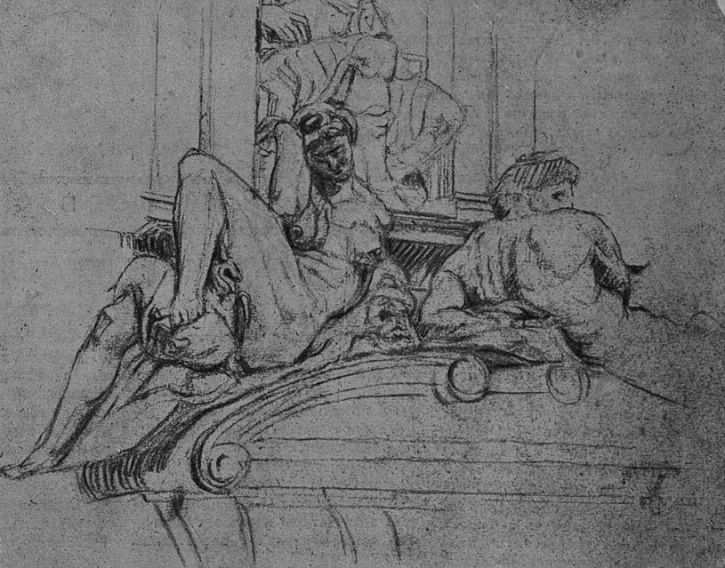 Гробница Медичи. Флоренция. Рисунок В.А. Щуко. 1905 г.