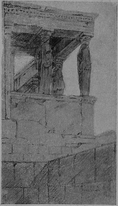Эрехтейон. Афины Рисунок В.А. Щуко. 1905 г.