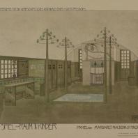 Charles Rennie Mackintosh. Competition design for a house for an art lover. Perspective of playroom. 1901–2
